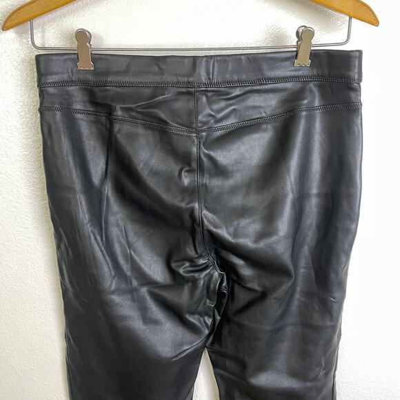 Free People Black Vegan Leather Leggings Pull On High Waist Womens Size 29 NWT - Picture 7 of 12